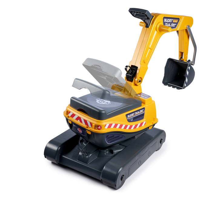 Grävmaskin Super Builder m/släp Gul Falk